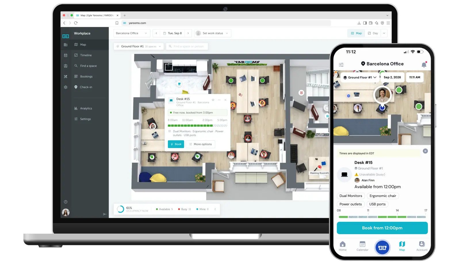 Collaborate easily with flexible desk booking